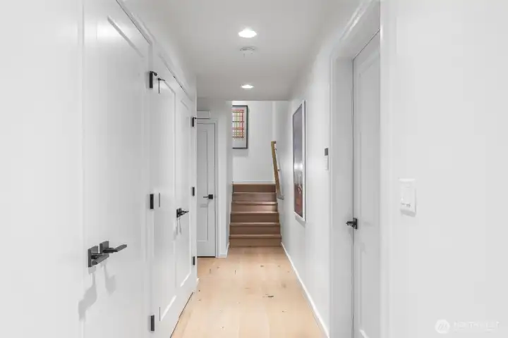 Lower level hallway and mudroom to drop off your coats and shoes.