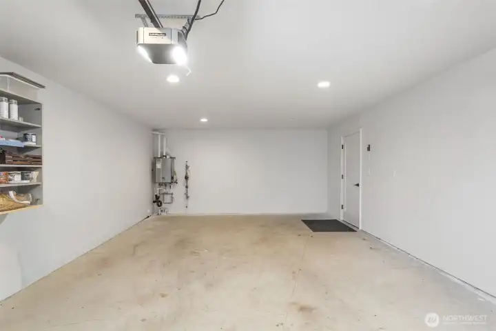 Oversized 1-car garage to accommodate any vehicle and still have room for storage or work bench area.