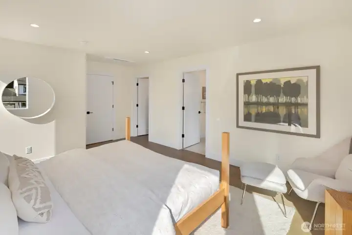 Your primary suite has a finished out walk-in closet and ensuite 3/4 bath.