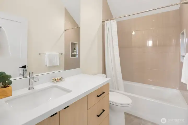 Full bath on the second level.