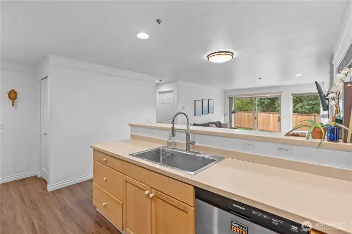 Kitchen is open to the dining and living area so you are always part of the action when you entertain.