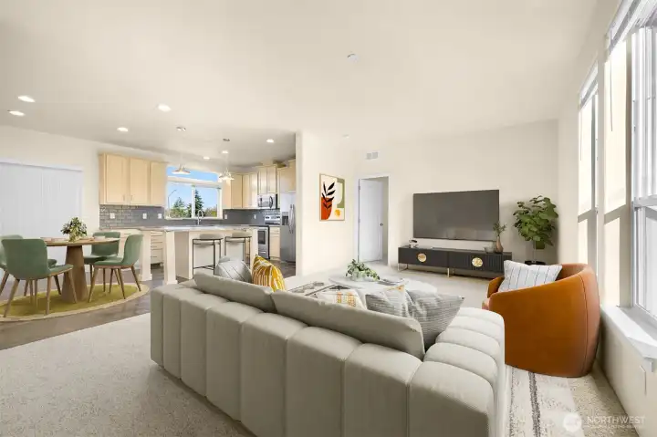 Virtually staged living room