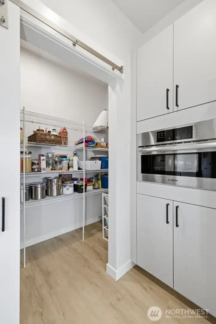 Walk-in pantry for canned goods and small appliances!