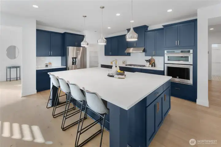 Extra-large island designed for gathering