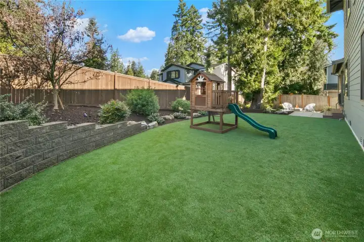 Easy maintenance turf yard