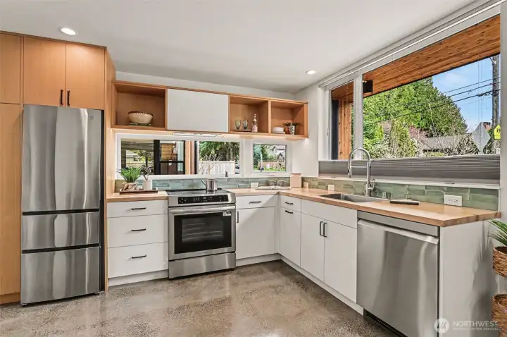 Kitchen with stainless appliances