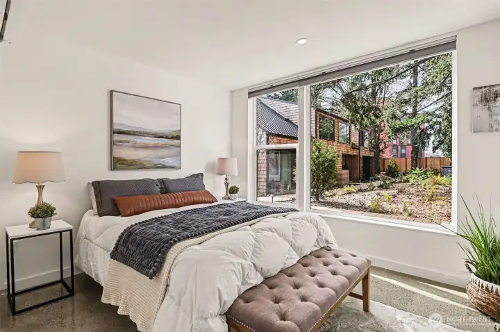Main floor bedroom is next to a 3/4 bath - perfect for aging in place.