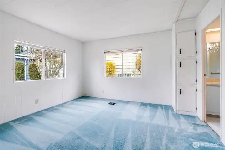 Great space and two windows here in the this primary bedroom.