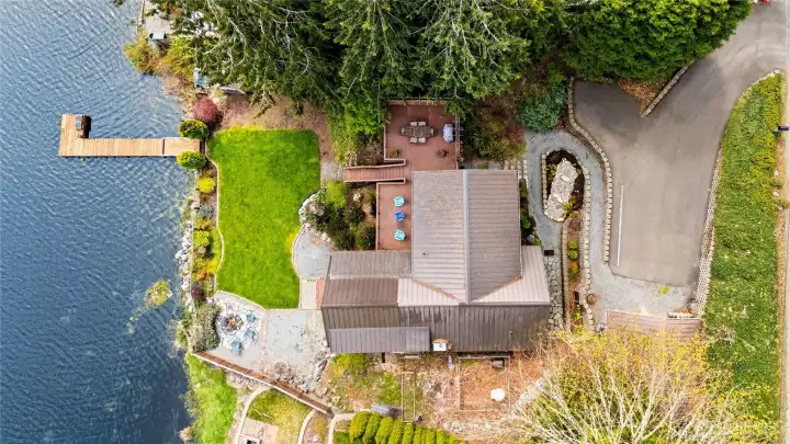 Aerial view of the house