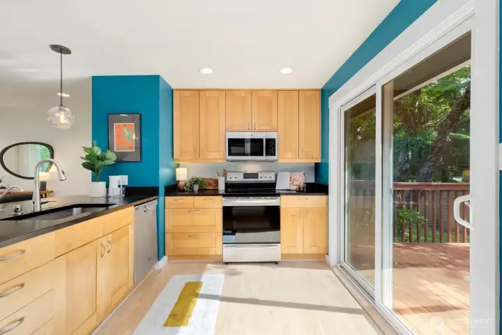Updated and modern kitchen.