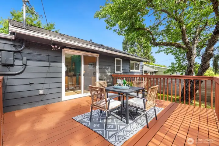 Perfect backdrop for summer dinners, morning coffee, and relaxed West Seattle living.