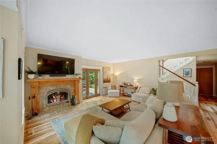 Cozy wood burning fireplace will be the gathering spot to make many memories Cozy wood burning fireplace will be the gathering spot to make many memories