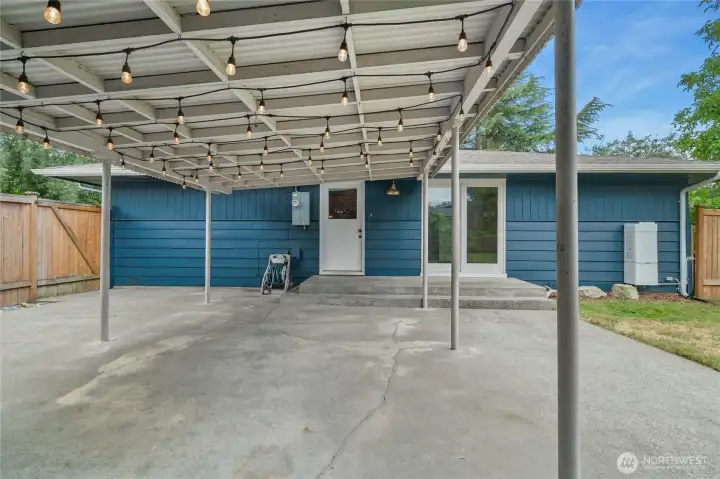 Covered area for entertaining