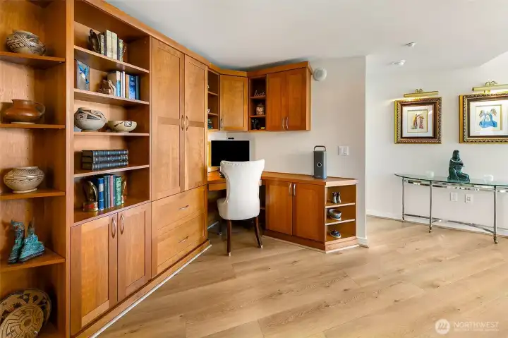 custom office built in upon entry