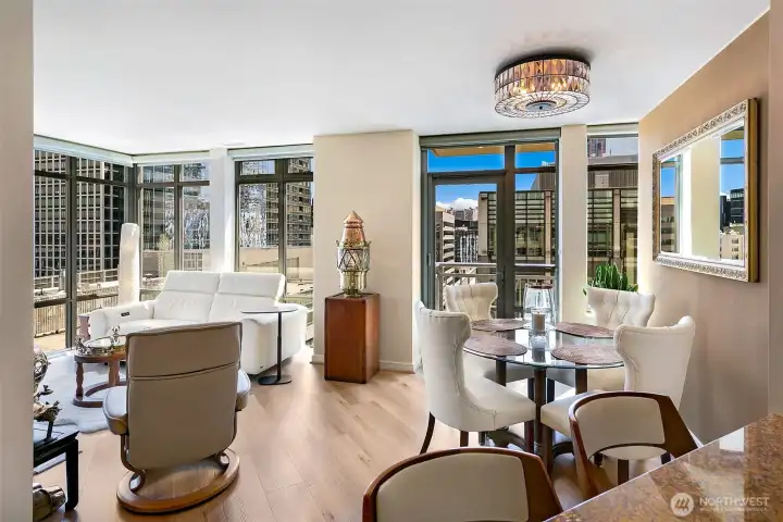 balcony off living and dinning with screen
