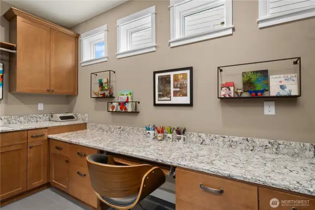 A lovely light drenched space with Quartz counters.