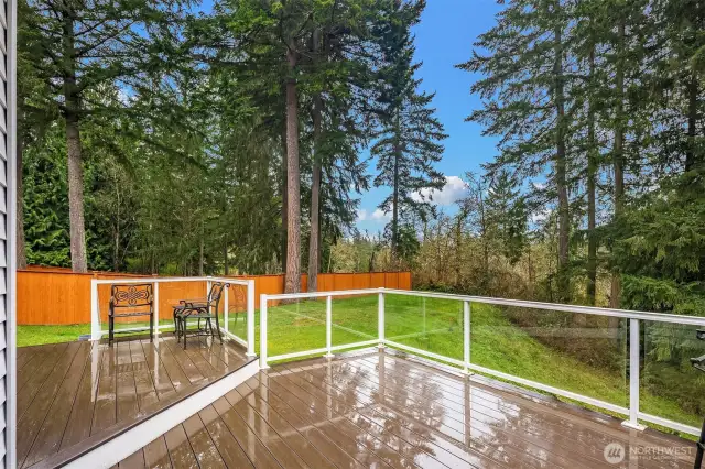 Large composite deck with clear rail panels for uninterrupted views where your Summers will never be the same.