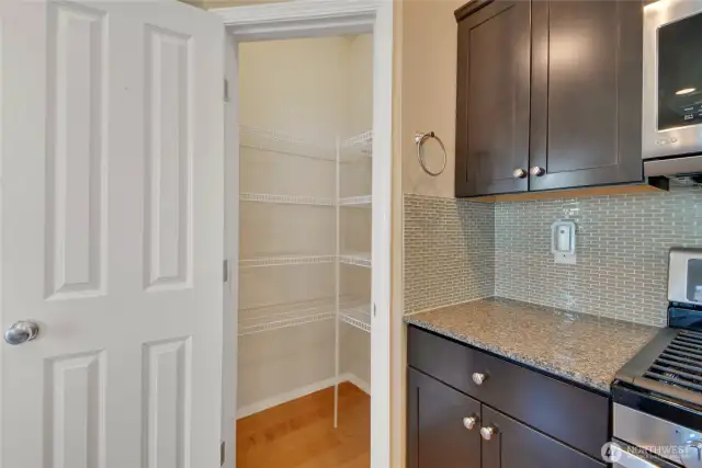 Spacious Pantry w/custom shelving