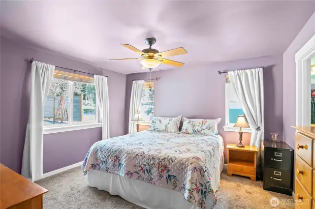 Spacious and great lighting in the primary bedroom with large walk in closet.