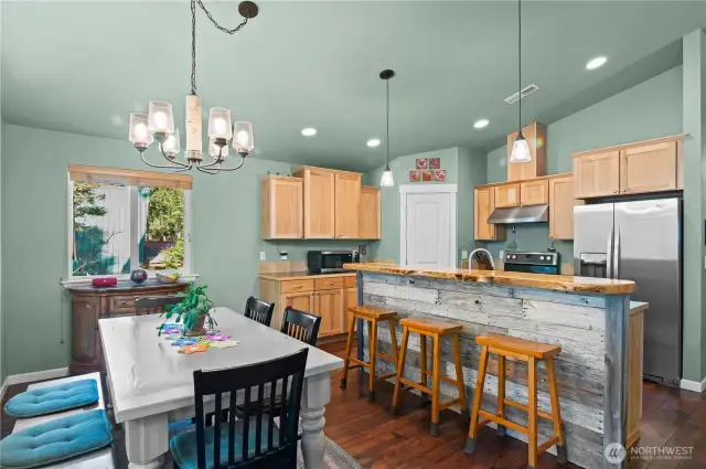 Dining area is nice and spacious and can accommodate a long table for those gatherings!