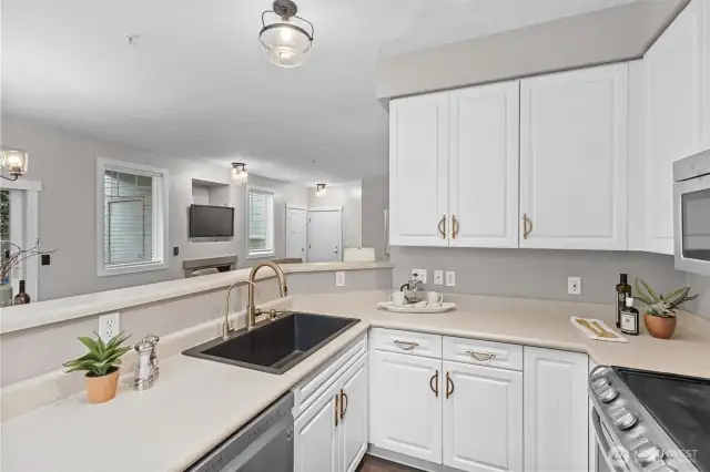 New Drop In Sink and Gold Hardware Accents