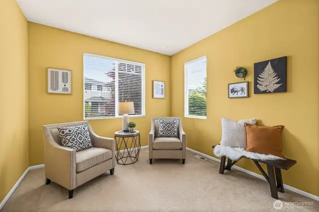 Cheerful sitting area on the main level.