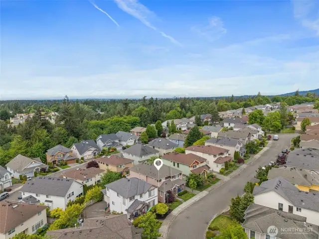 A lovely view of the neighborhood.