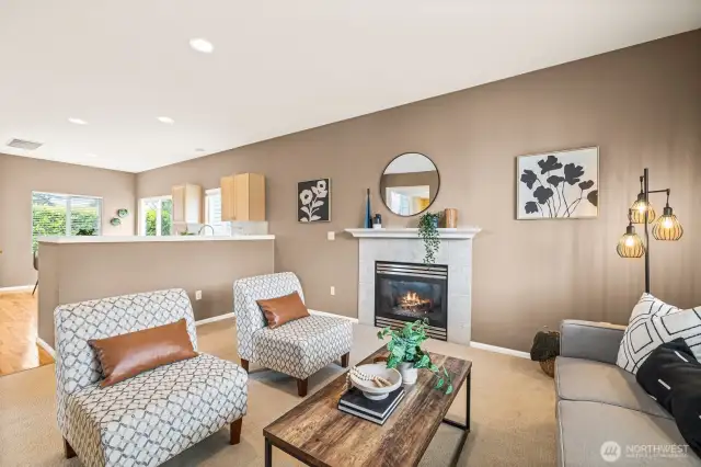Curl up with your book by the cozy fireplace.