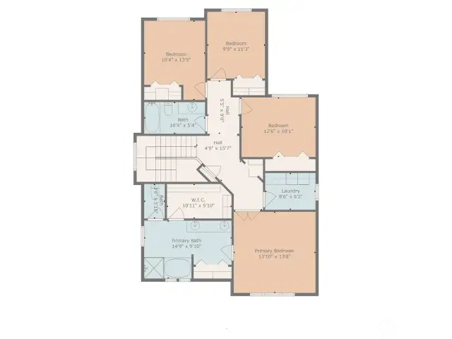 Floorplan of upper level.