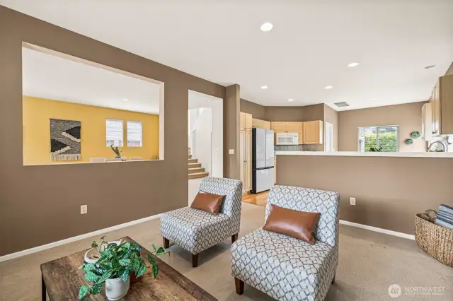 Spacious and inviting so you can keep the cook company.