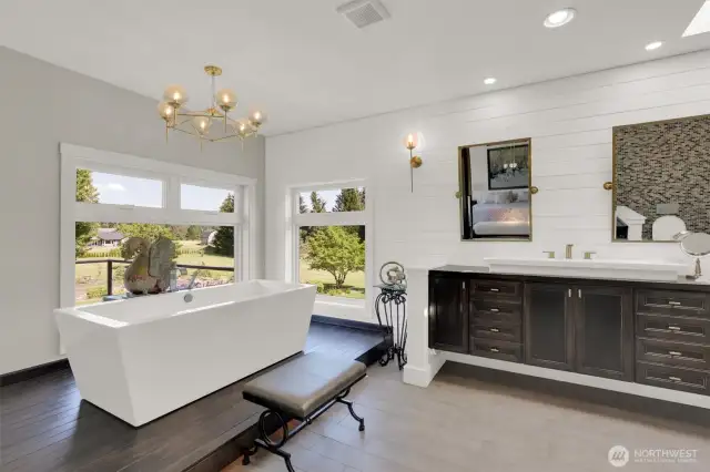 soaking tub with dramatic window