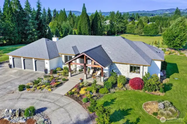 drone shot of home