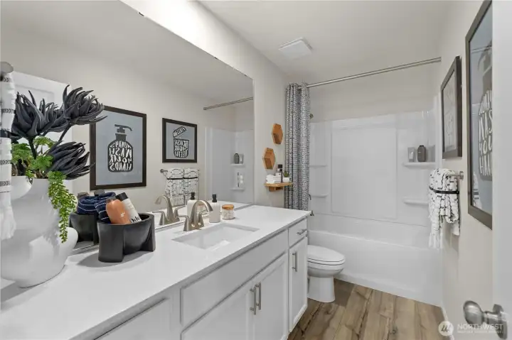 Full Guest Bath-DISCLAIMER: photos are of Model Home, also a Christy, and are for illustrative purposes only, finishes, features, upgrades, colors, and features will vary