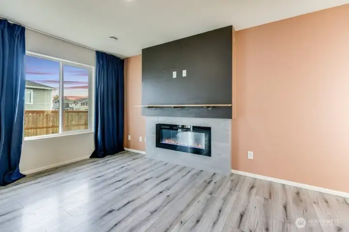 Cozy up by the fireplace