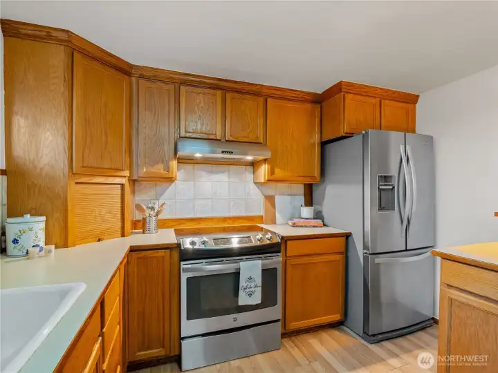 This kitchen has a lot of storage.