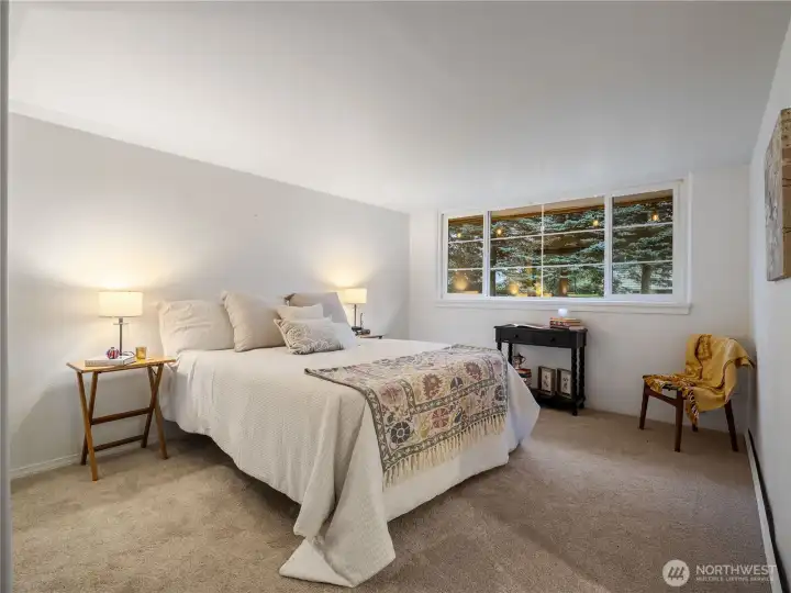 Wake up with a view of the back yard.