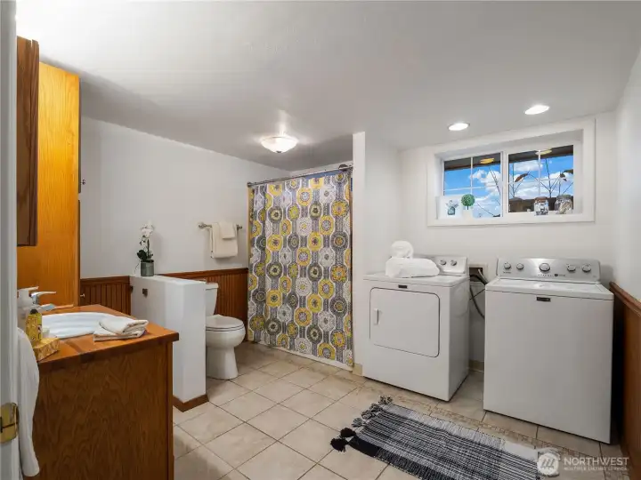 The bathroom has so much room. Get dressed and groom in this space without feeling cramped.