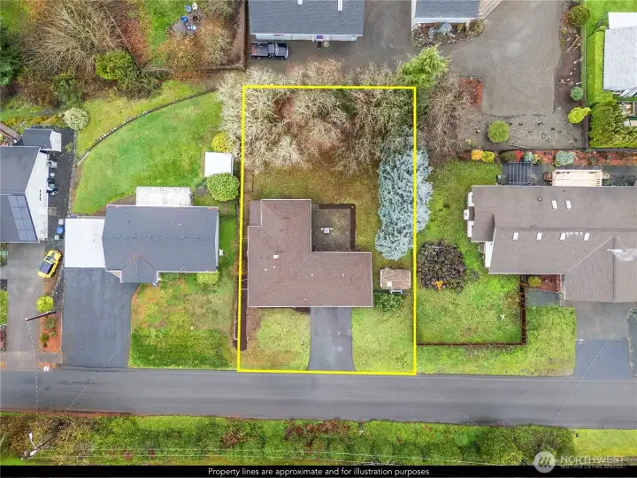 Aerial photo #2. Boundary outline for illustrative purposes only.