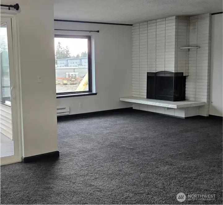 living room and Fireplace