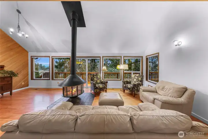 Living room with hardwood floors throughout