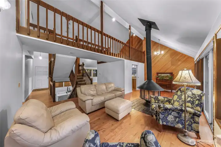 Loft area above living room