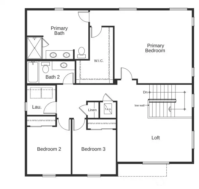 Bedrooms and loft level 2