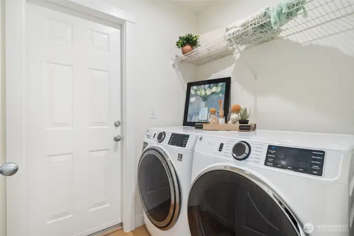 Laundry on main level with brand new washer and dryer - easy access to your generous 2 car garage with brand new gas furnace and H20 tank. Painted floor & walls.