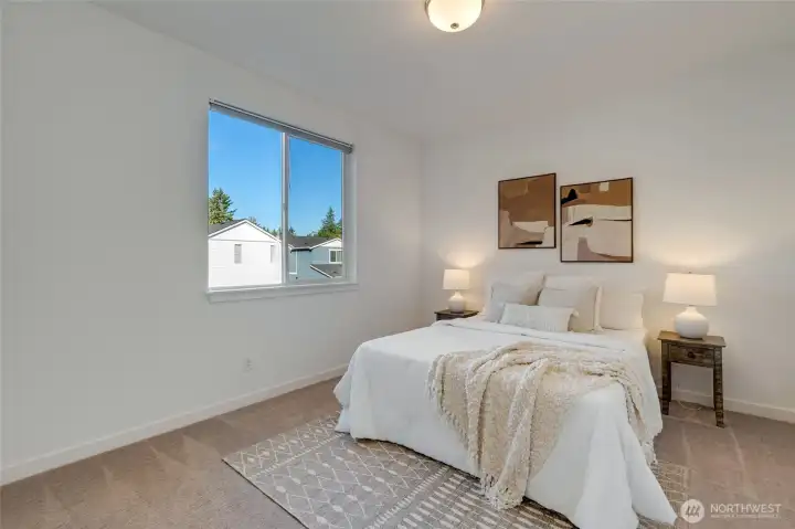 Bedroom with walk in closet
