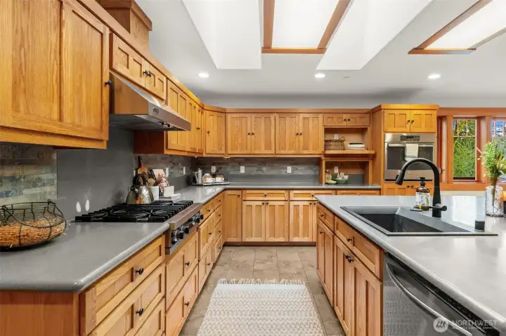 Functional kitchen layout with ample storage