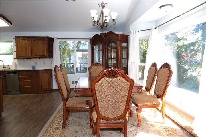 Another great view of the dining room with ample room for a buffet cabinet!