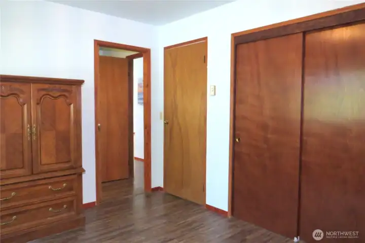 Primary bedroom has a private entrance to the full bath as well as the hallway! Primary bedroom also boasts a large storage closet