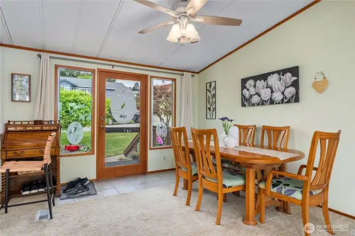Front entry and eating nook