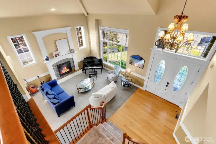 The formal entry and living room invite for a warm and friendly gathering place.