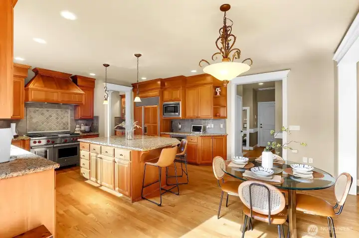 Sub-zero fridge, beverage/wine fridge and all appliances including Wolf 48" gas range.